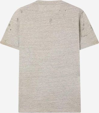 Golden Goose Mens Cotton T-Shirt With Logo Print Grey T-Shirts And Polos