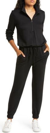 Beyond Yoga Ski Weekend Half Zip Jumpsuit in Black at Nordstrom Rack, Size Medium