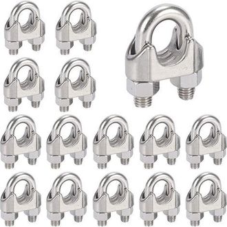 OEM 16 Pezzi Di Morsetti Per Cavi In Acciaio M6, Clip A U In Acciaio Inox 304, Per Funi Metalliche Da 6 Mm