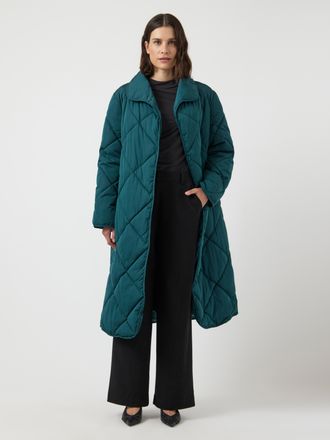Y.A.S Steppmantel Y.A.S YASSELURA LS LONG PADDED COAT S. NOOS, Damen, Gr. 36, gr&uuml;n (ponderosa pine), Steppware, Obermaterial: 100% Polyester, unifarben, reg