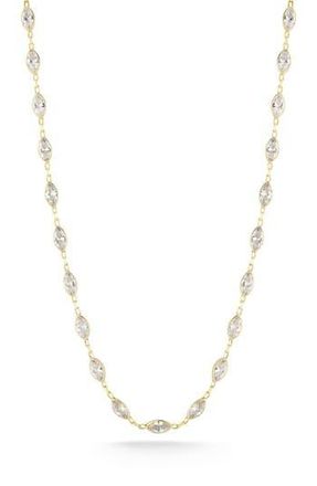 Glaze Jewelry 14K Yellow Gold Plated Sterling Silver Marquise CZ Station Choker Necklace at Nordstrom Rack