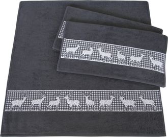 Dyckhoff Handtuch Set »Hirschparade« Set 3 Stk. Frottier Made in Germany (2 Handtücher, 1 Duschtuch)