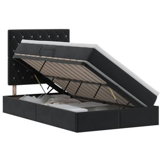 vidaXL Cama Con Almacenamiento Y Colch&oacute;n Negro 120 X 200 Cm Terciopelo Vidaxl