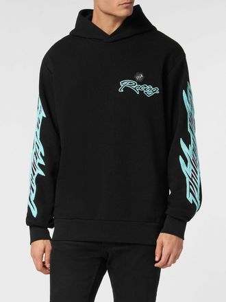 Philipp Plein Relaxed Fit Cotton Hoodie with Logo Print