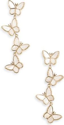 Eye Candy Los Angeles Eleanor Flutter Butterfly Drop Earrings in Gold at Nordstrom Rack
