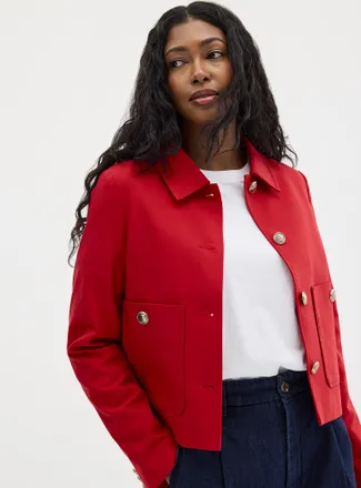 Contemporaine Womens Crest buttons shirt-collar Blazer Jacket