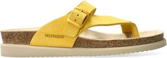 Mephisto Flat Sandalen - Dames - Slippers - Geel - 42 EU - Su&egrave;de - Schoenen