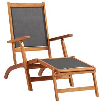 vidaXL Vidaxl - Tumbona De Exterior De Mandera Maciza Acacia Y Textileno