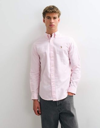 Polo Ralph Lauren camicia Oxford sport custom fit rosa chiaro