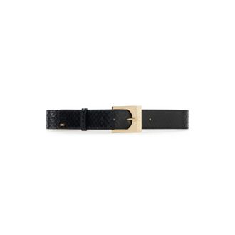 Elisabetta Franchi High Waist Leather Belt - female - Elisabetta Franchi - Belts - Black - XL - Accessories