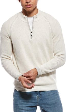 Raffi English Rib 1/4-Zip Mock Neck Sweater