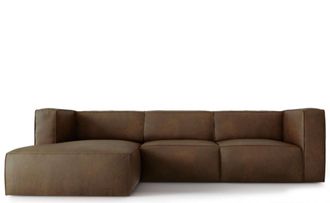 CXL by Christian Lacroix 5-Sitzer Designer Leder-Ecksofa Muse - Dunkelbraun
