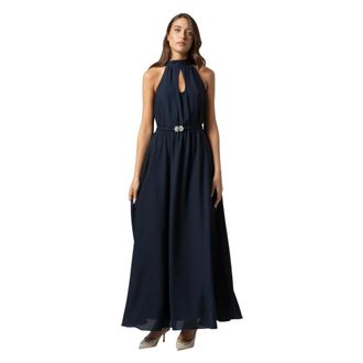 Kocca Maxi Dresses, female, Blue, Size: S Full-Length Semi-Sheer Dress