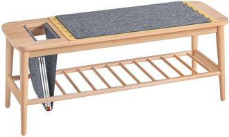 SoBuy Banco Zapatero De Entrada Banco De Almacenamiento Con 1 Estante Abierto Y 1 Bolsillo Lateral Color Madera 110 X 37 X 44 Cm Hfsr02-n Sobuy Es