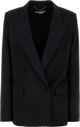 Stella McCartney Zwarte stretch wollen blazer - Dames - Blazers - Zwart - S - Wol - Jassen