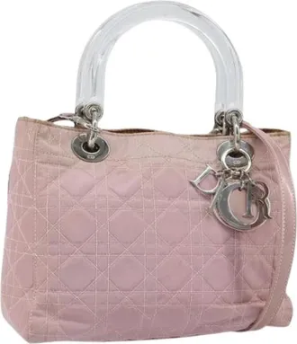 Dior Pre-owned Handbags, female, Pink, Size: ONE SIZE Pre-owned Vintage Nylon Hand Bag
