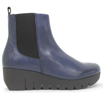 FLY London VAZE177FLY Burn Leather Womens Ankle Boots - Navy - Size:UK 4