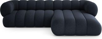 Cosmopolitan Design Sof&aacute; esquinero 5 plazas tejido chenilla azul marino