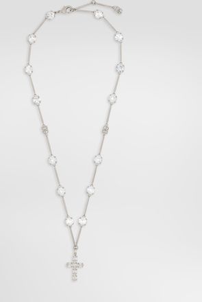 Dolce & Gabbana Rosary-style Necklace With Rhinestone-detailed Crosses - Woman Bijoux Crystal Onesize