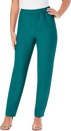 Roaman's Plus Size Classic Bend Over Structured Straight Leg Pull-On Pant in Tropical Teal at Nordstrom, Size 30Short