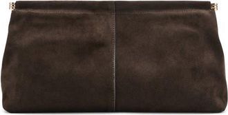 Mango Suede Clutch in Chocolate at Nordstrom