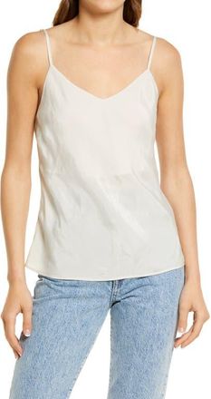 AG - Adriano Goldschmied Scarlet Matte Satin Camisole in White Cream at Nordstrom, Size Medium