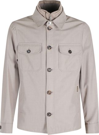 Moorer Sand Dulac Pum Removable-Bib Polyester-Blend Jacket