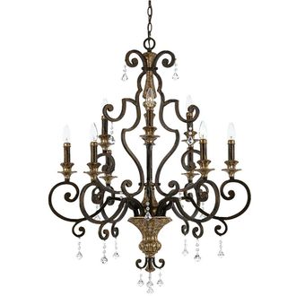 Loops 9 Bulb Chandelier Hanging Pendant LIght Heirloom LED E14 60W Bulb