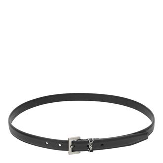 Saint Laurent Belts, female, Black, Size: 80 CM Cassandre Thin Belt