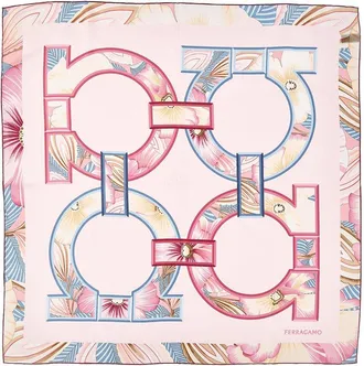 Ferragamo Ferragamo Gancini Print Silk Scarf