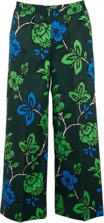 P.A.R.O.S.H. Broek met bloemenprint - Groen