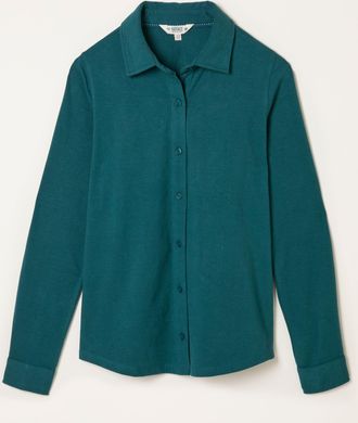 Fat Face FatFace Selby Teal Blue Jersey Shirt