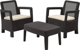 Keter Conjunto Ratan Tarifa Balc 3p Marron