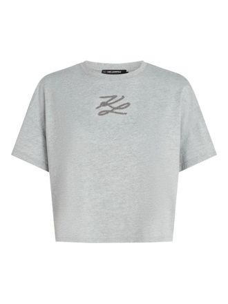 Karl Lagerfeld K/Autograph T-shirt verfraaid met pailletten - Grijs