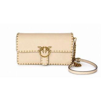 Pinko Pinko, Tassen, Dames, Beige, ONE Size, Leer, Love One Slouchy