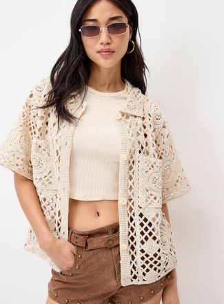 Twik Womens Diamond crochet shirt