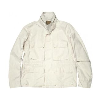 Ten c Light Jackets, male, White, Size: 2XL Waxed Linen Field Jacket White