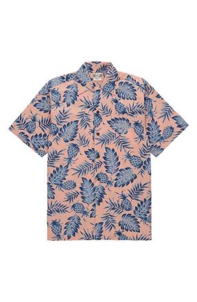 Fortela Pineapple Print Shirt in Coral at Nordstrom, Size Small