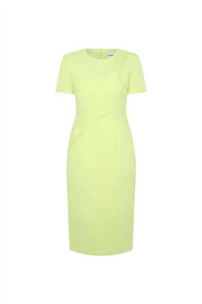 Roland Mouret Draped Sheath Dress In Lime Green