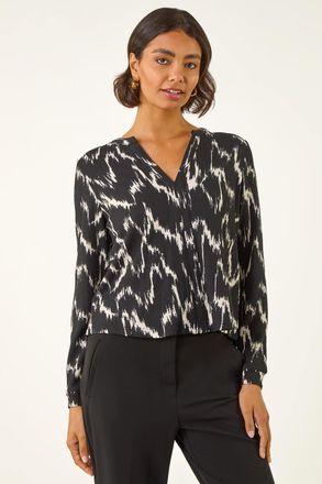 Roman Printed Notch Neck Shirt