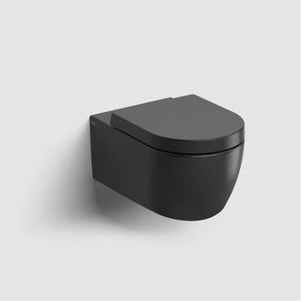 Clou New Hammock Wandtoilet - 54x36.5x38cm - spoelrandloos - met zitting - diepspoel - mat zwart