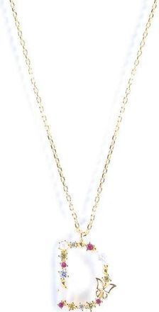 Girls Crew Flutterfly Initial Necklace in Gold at Nordstrom