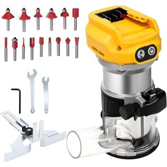 OEM Fresatrice A Batteria Dewalt 18-20v, Tagliabordi A 6 Velocit&agrave;, 800w, 30.000 Giri/min, Con Lame E Guida Per Bordi