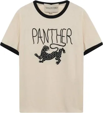 Valentino Panther Grafisch T-shirt - Heren - T-shirts - Beige - XL - Katoen - Tops