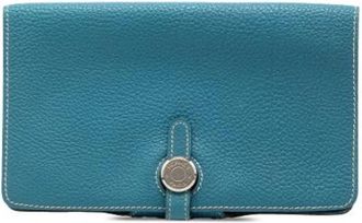 Herm&egrave;s Pre-owned Wallets, female, Blue, Size: ONE SIZE Pre-owned Leather Wallet