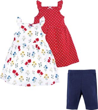 Hudson Baby Cotton Dresses and Leggings in Wildflower at Nordstrom, Size 9-12M