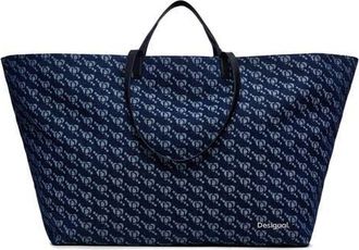Desigual Arco Logo Denim Shopper Tote in Blue at Nordstrom