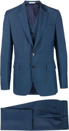 Fursac single-breasted suit - men - Silk/Viscose/Mohair/Wool - 54 - Blue