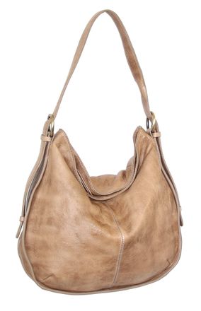 Nino Bossi Vintage Leather Classic Hobo in Beige