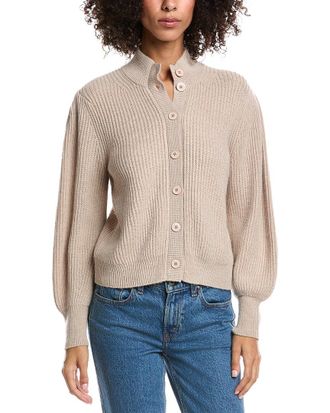 Fort&eacute; Cashmere Button Wool & Cashmere-Blend Cardigan